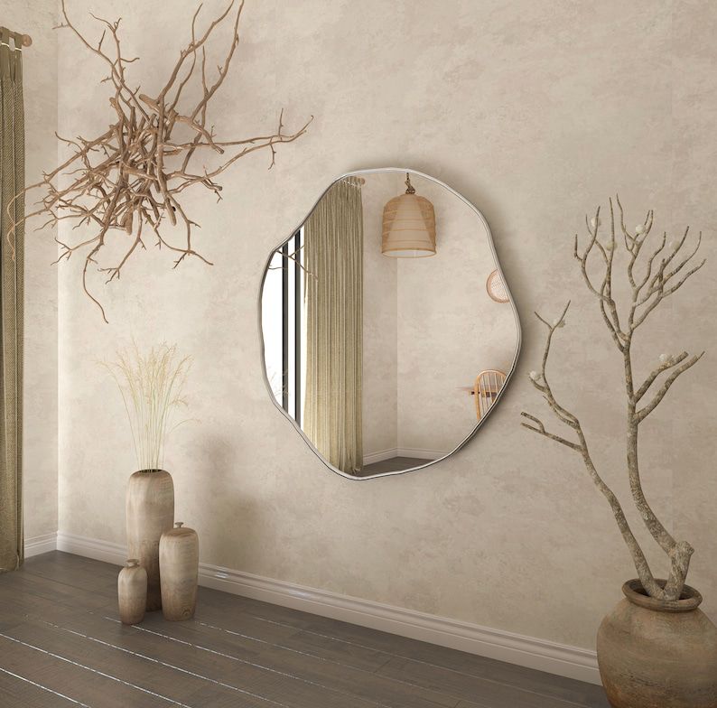 Kepez Asymmetrical Wall Mirror Irregular Design Organic Mirror