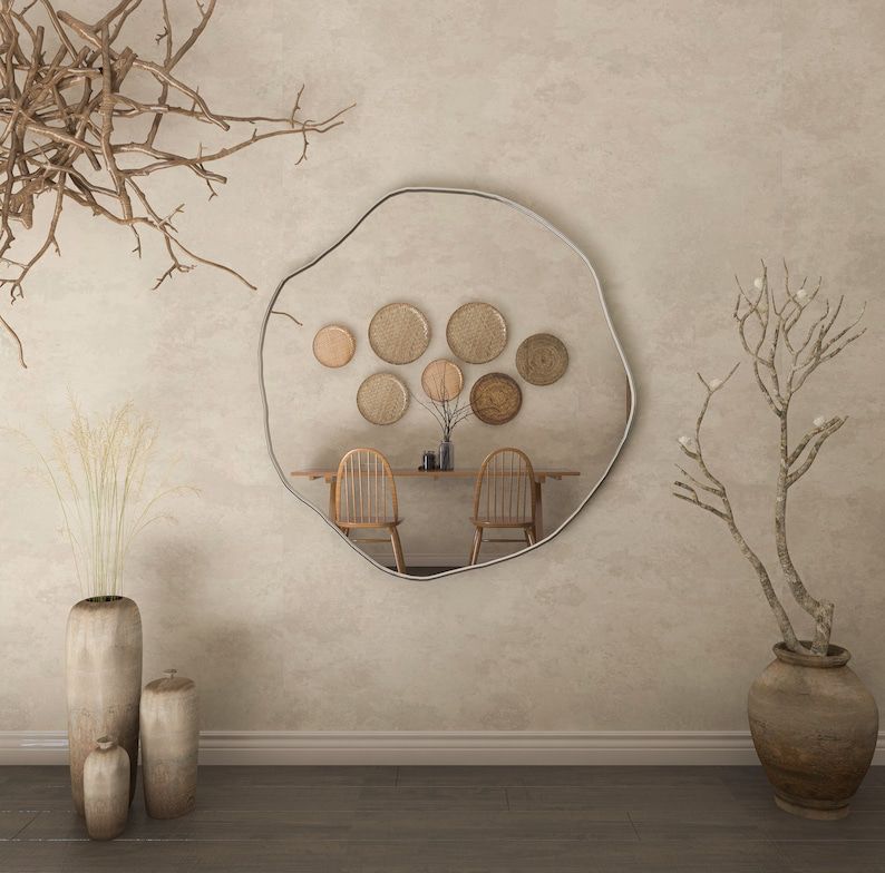 Kepez Asymmetrical Wall Mirror Irregular Design Organic Mirror