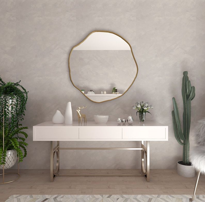 Kepez Asymmetrical Wall Mirror Irregular Design Organic Mirror