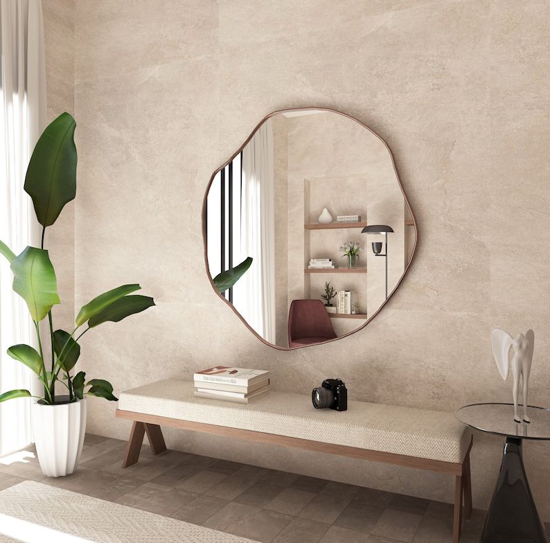 Kepez Asymmetrical Wall Mirror Irregular Design Organic Mirror