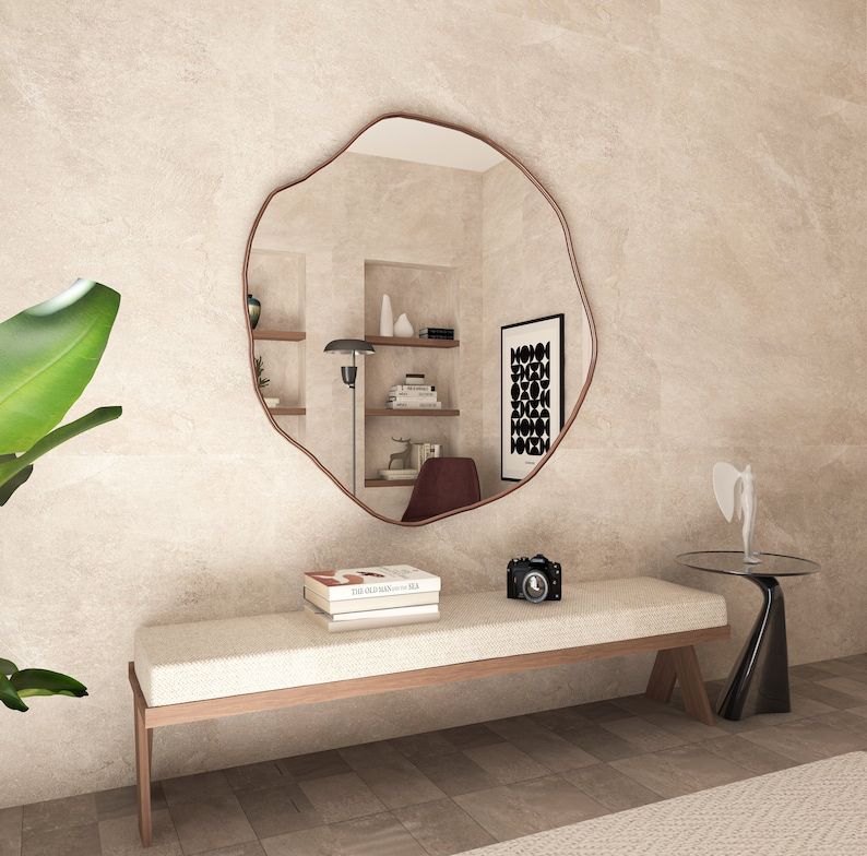 Kepez Asymmetrical Wall Mirror Irregular Design Organic Mirror