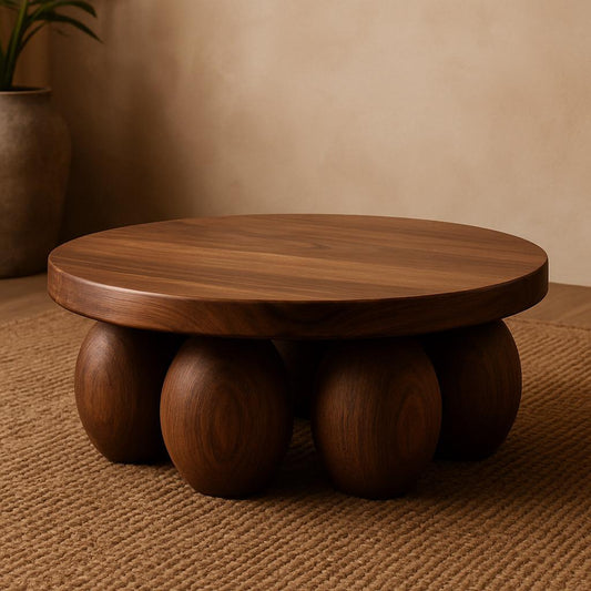 DUKE Ball Coffee Table – Solid Walnut | Sculptural Modern Design