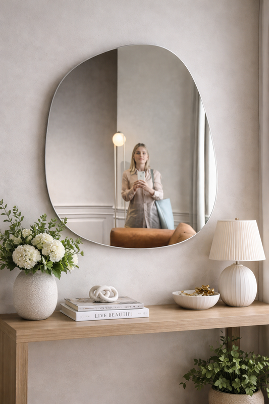 Wide Irregular Mirror - Handmade Asymmetrical Wall Mirror