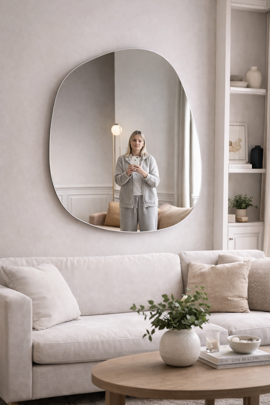Wide Irregular Mirror - Handmade Asymmetrical Wall Mirror
