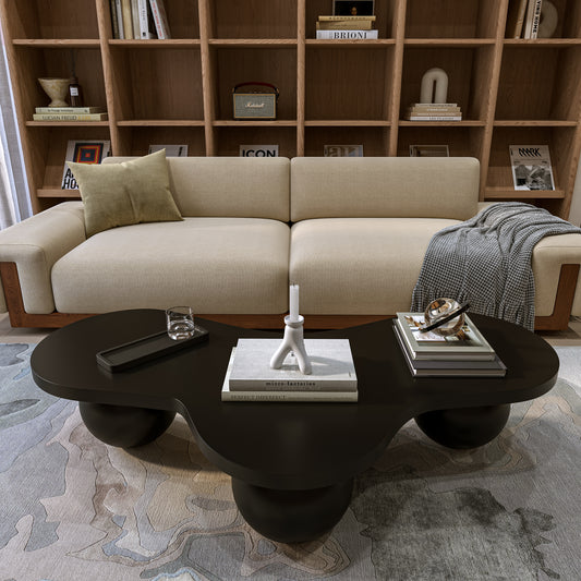 Walnut Asymmetrical Wooden Coffee Table