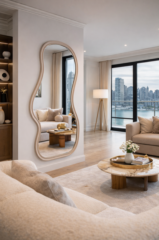 Sera Irregular Wavy Mirror - Handmade Asymmetrical Wall Mirror