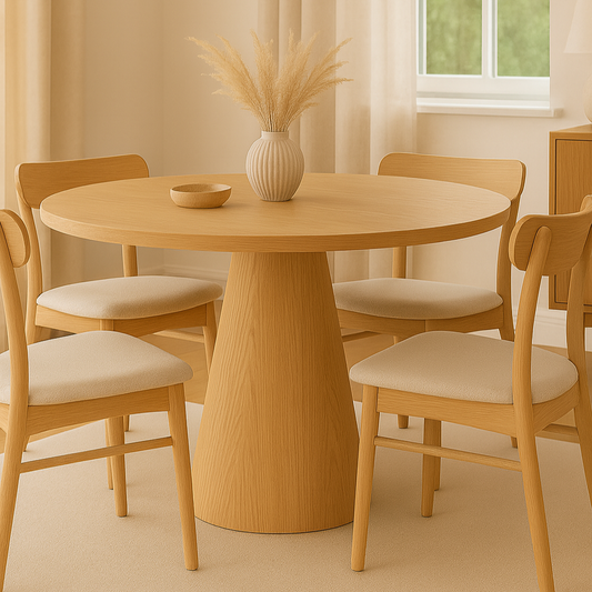Barrel Light Oak Dining Table