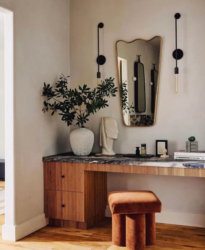 Wavy Irregular Mirror Asymmetrical Mirror Home Decor