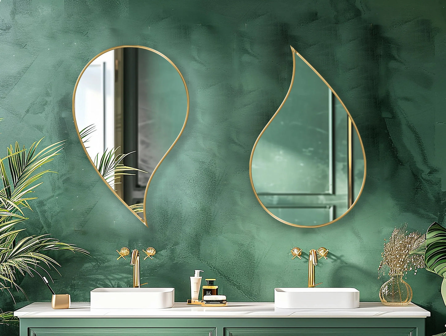 RainDrop Asymmetrical Mirror - Organic Irregular Wall Mirror
