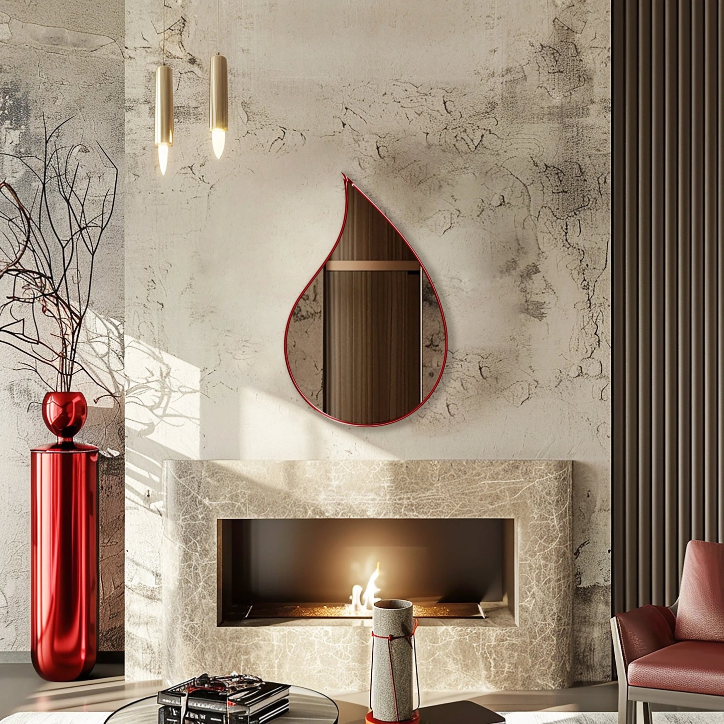 RainDrop Asymmetrical Mirror - Organic Irregular Wall Mirror