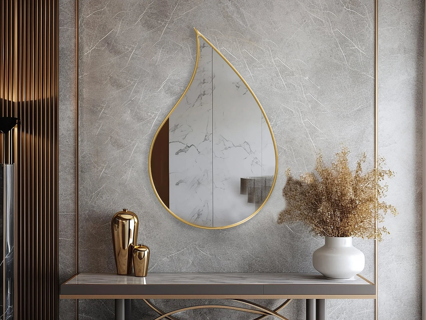 RainDrop Asymmetrical Mirror - Organic Irregular Wall Mirror