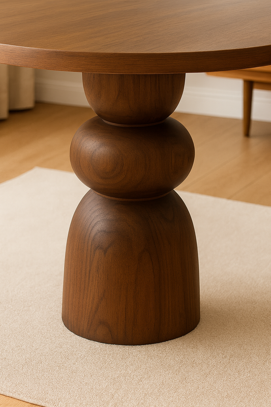 Halo Walnut Round Dining Table