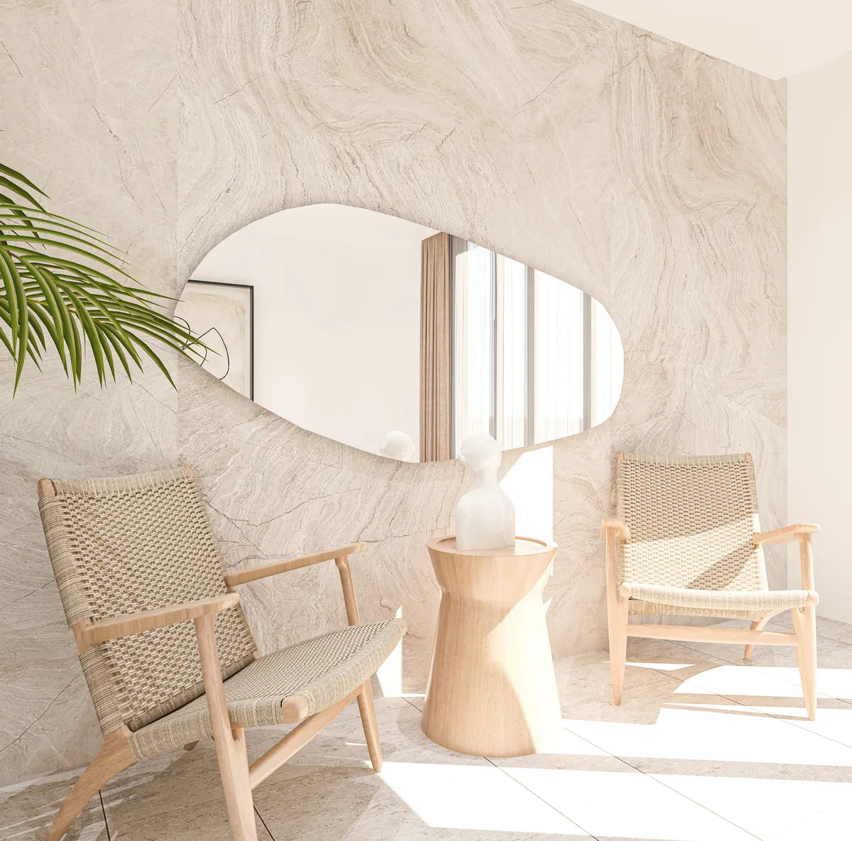 Biga Asymmetrical Mirror Irregular Bathroom Wall Mirror