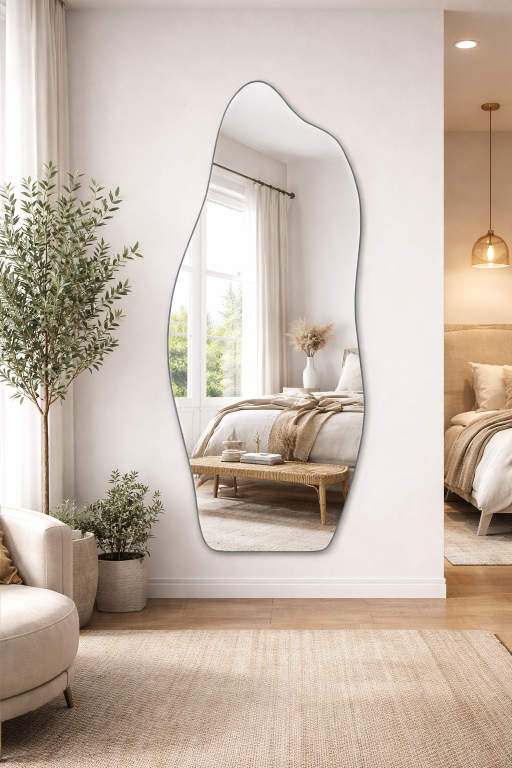 Sapphire Irregular Mirror - Elegant Asymmetrical Wall Mirror | Alpken