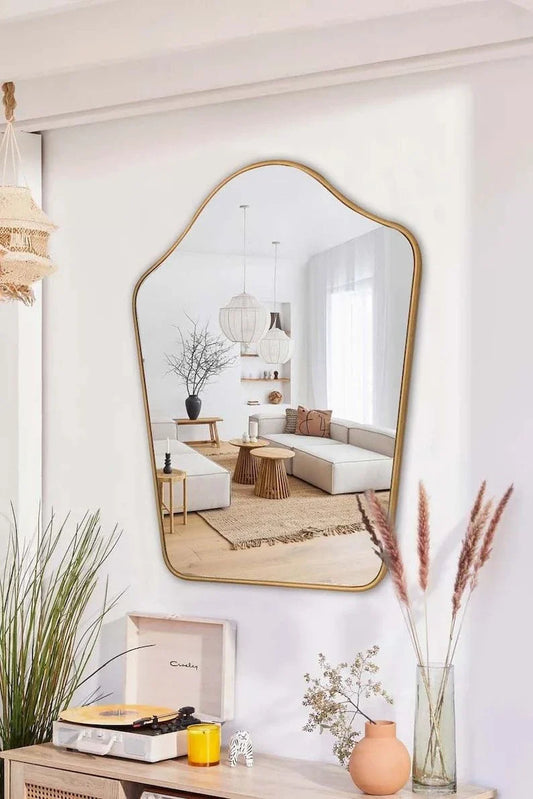 Asymmetrical J Mirror Irregular Sink Led Mirror