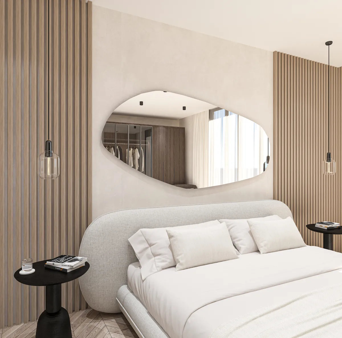 Biga Asymmetrical Mirror Irregular Bathroom Wall Mirror